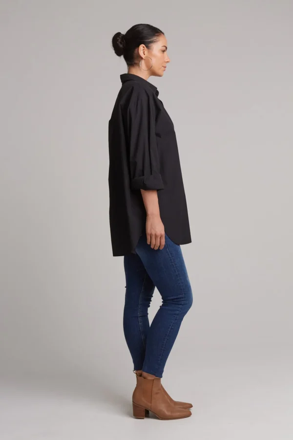 Shirts & Tops-EB&IVE STUDIO OVERSIZED SHIRT EBONY