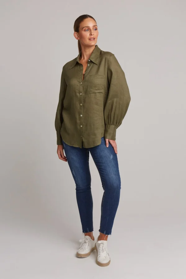 Shirts & Tops-EB&IVE STUDIO SHIRT KHAKI