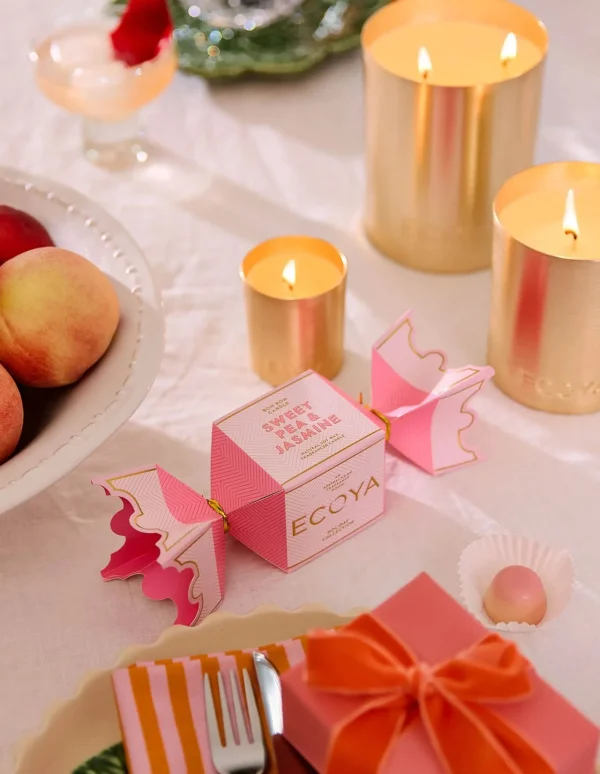 Candles & Room Fragrances-ECOYA HOLIDAY BON BON CANDLE SWEET PEA & JASMINE
