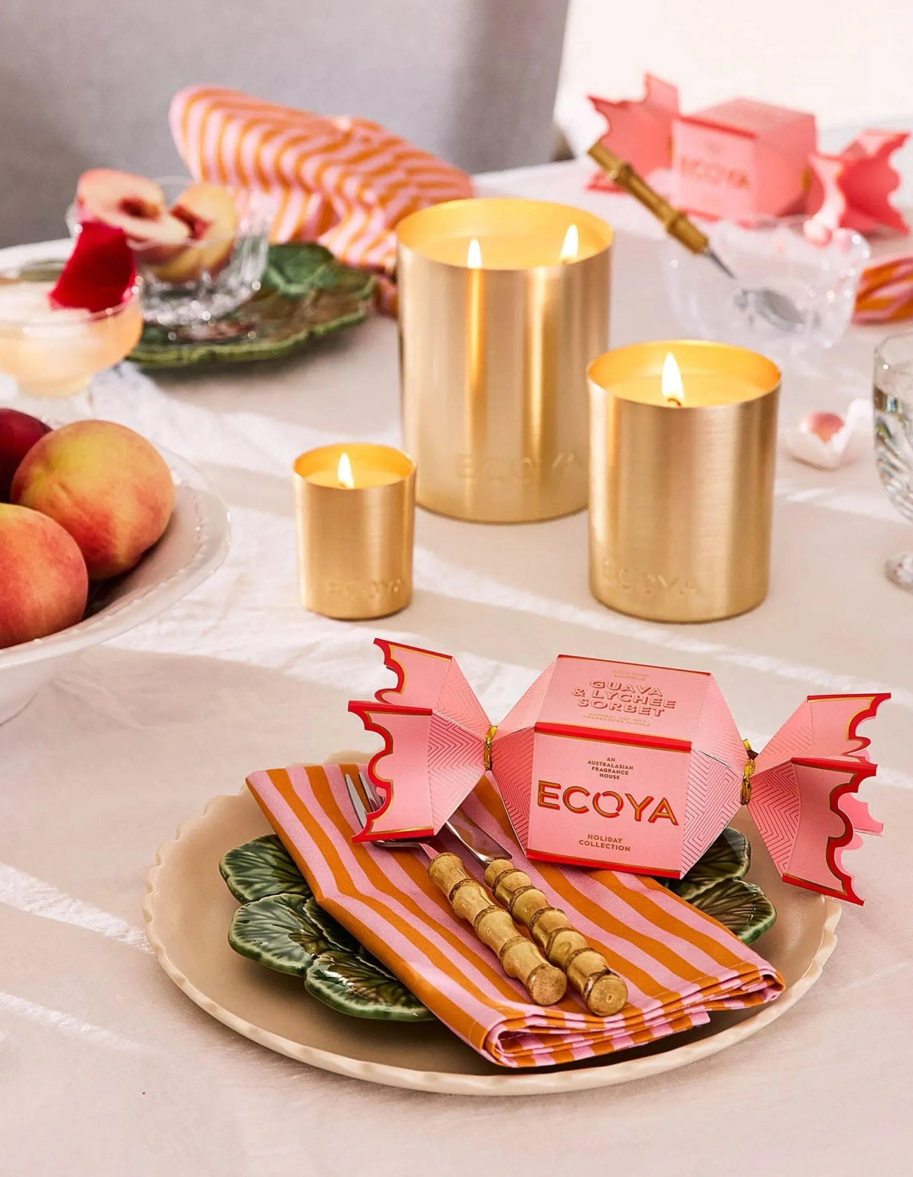 ecoya_holiday_bon_bon_can_1.webp Candles & Room Fragrances-ECOYA HOLIDAY BON BON CANDLE GUAVA & LYCHEE