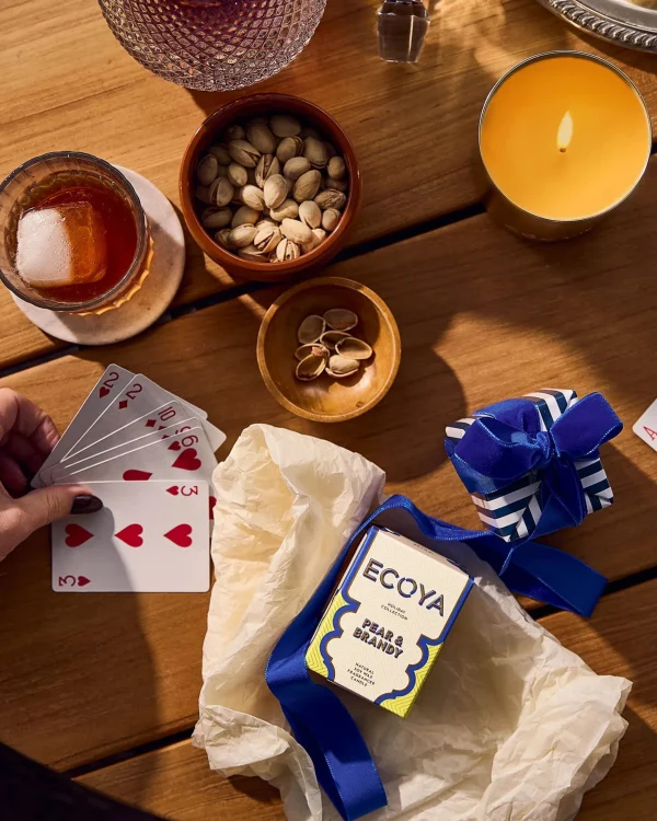 Candles & Room Fragrances-ECOYA HOLIDAY MINI GOLDIE CANDLE PEAR & BRANDY