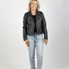 Coats & Jackets-FEDERATION +. LEATHER JACKET BLACK SILVER HARDWARE