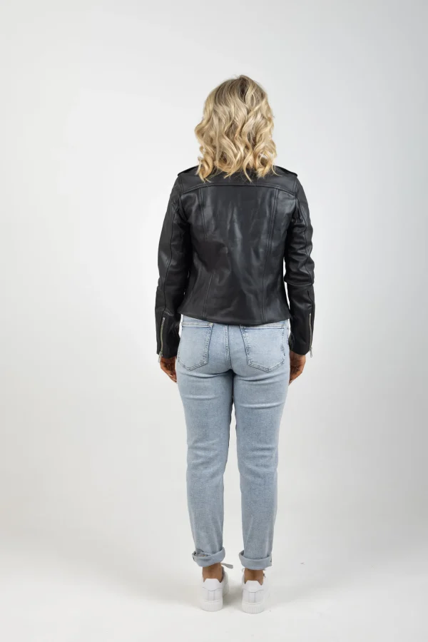 Coats & Jackets-FEDERATION +. LEATHER JACKET BLACK SILVER HARDWARE