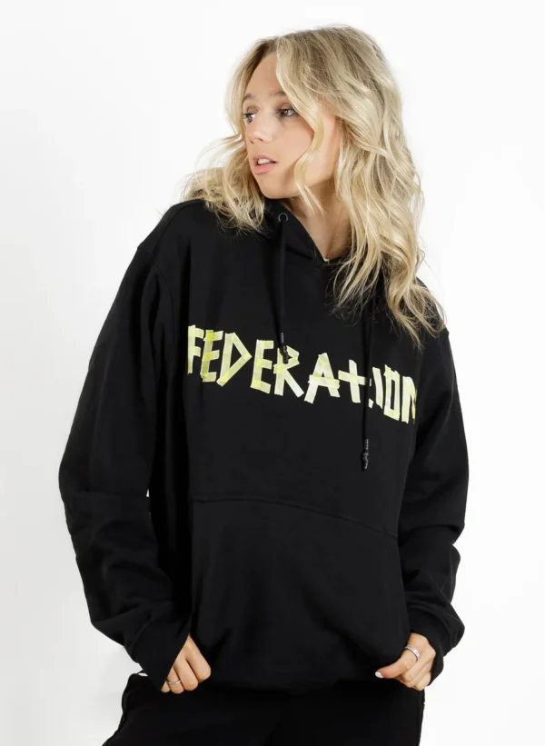 Sweaters & Knitwear-FEDERATION +. TOURING HOOD TAPE BLACK