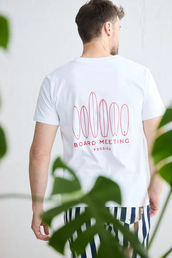 Tees & Tanks-FOSSICK BOARD MEETING TEE WHITE