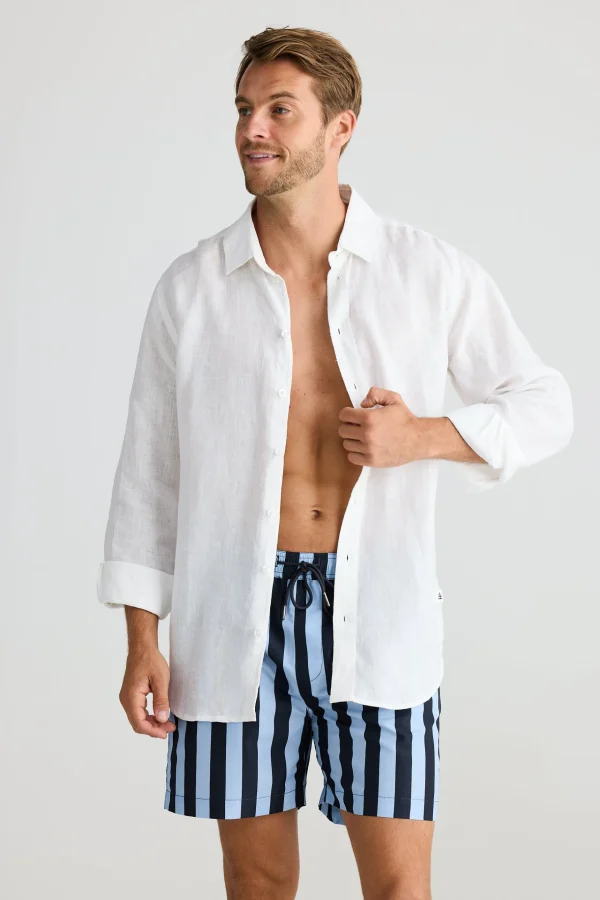Shorts-FOSSICK DARTMOUTH BOARD SHORT ALLEN STRIPE