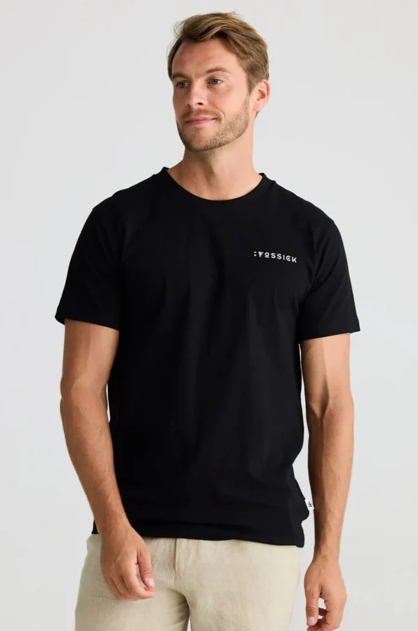 Tees & Tanks-FOSSICK LOGO TEE BLACK