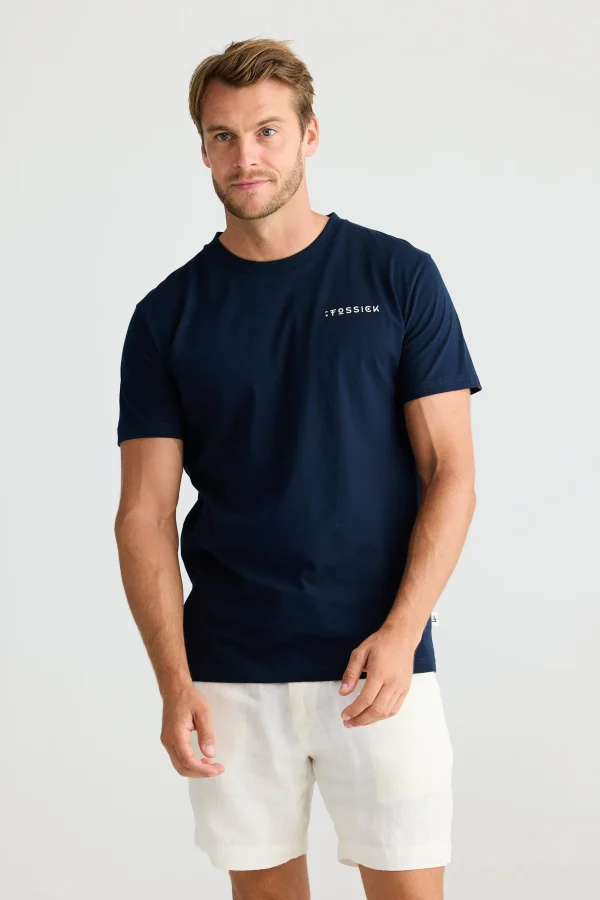 Tees & Tanks-FOSSICK LOGO TEE NAVY