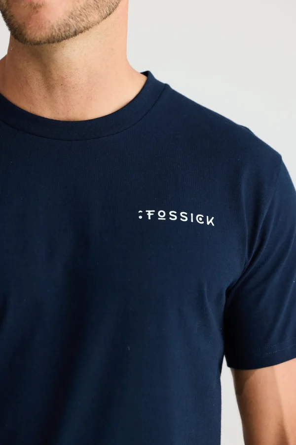 Tees & Tanks-FOSSICK LOGO TEE NAVY