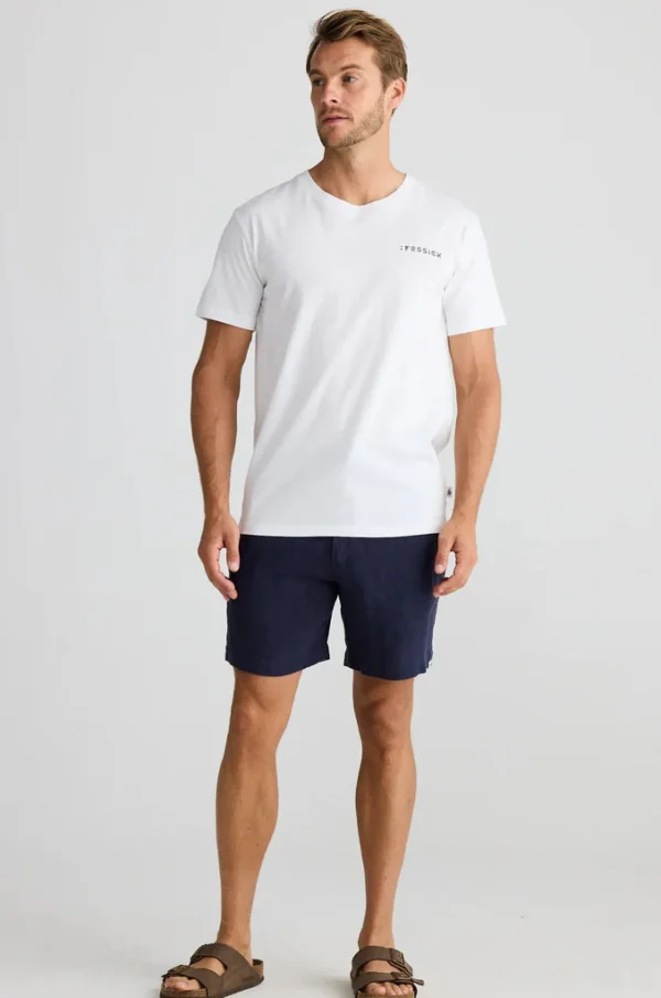 Tees & Tanks-FOSSICK LOGO TEE WHITE