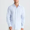 Shirts-FOSSICK OXFORD SHIRT BLUE STRIPE