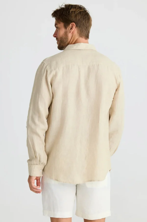 Shirts-FOSSICK OXFORD SHIRT NATURAL