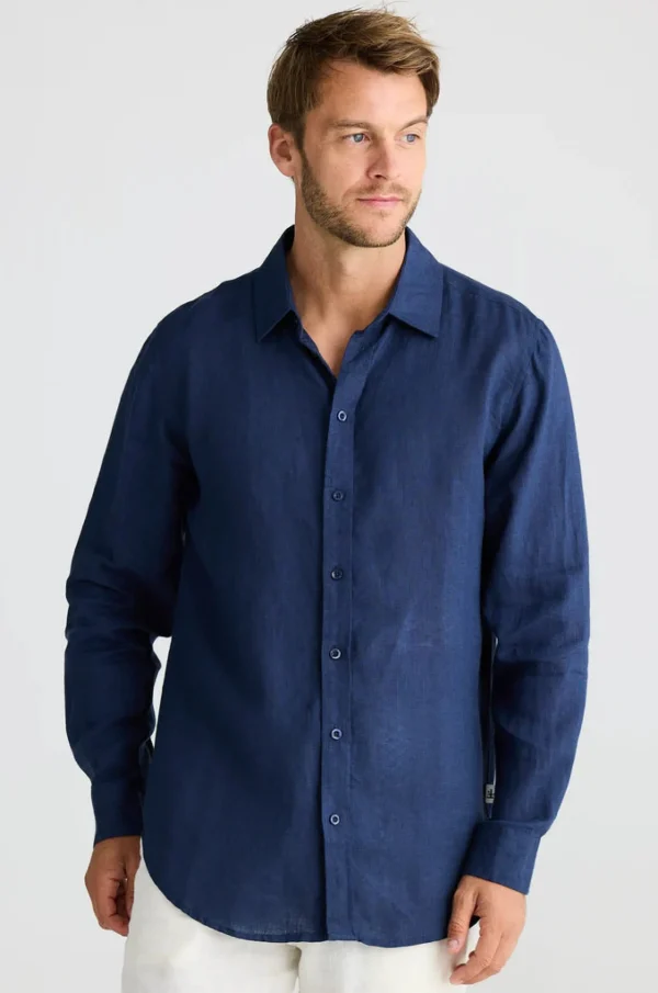 Shirts-FOSSICK OXFORD SHIRT NAVY