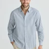Shirts-FOSSICK OXFORD SHIRT STEEL STRIPE