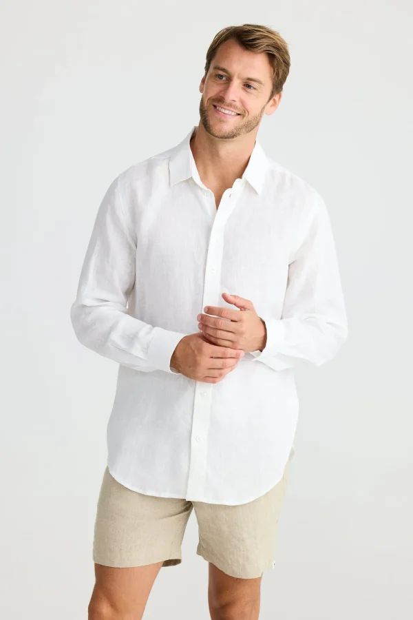 Shirts-FOSSICK OXFORD SHIRT WHITE