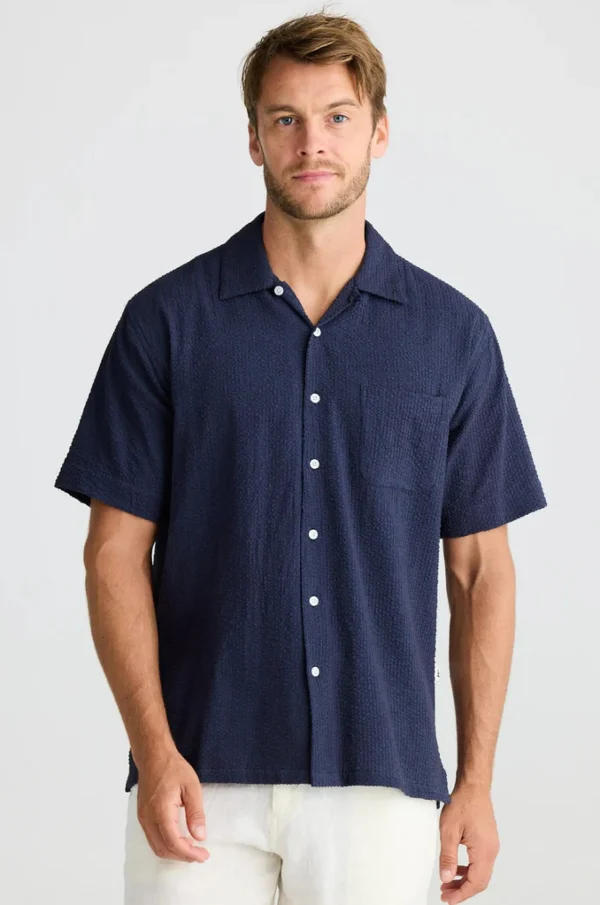 Shirts-FOSSICK STANFORD SHIRT NAVY