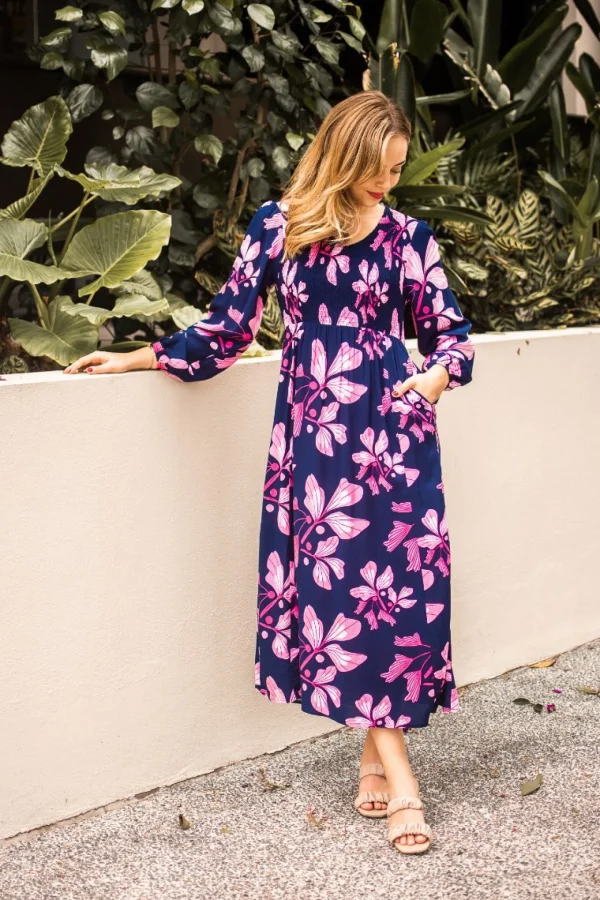 Dresses-FRIA ANIKA MAXI DRESS NAVY