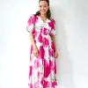 Dresses-FRIA BUTTON MAXI DRESS FUCHSIA CLOUD