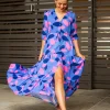 Dresses-FRIA JENNA MAXI DRESS AMORA BLUE