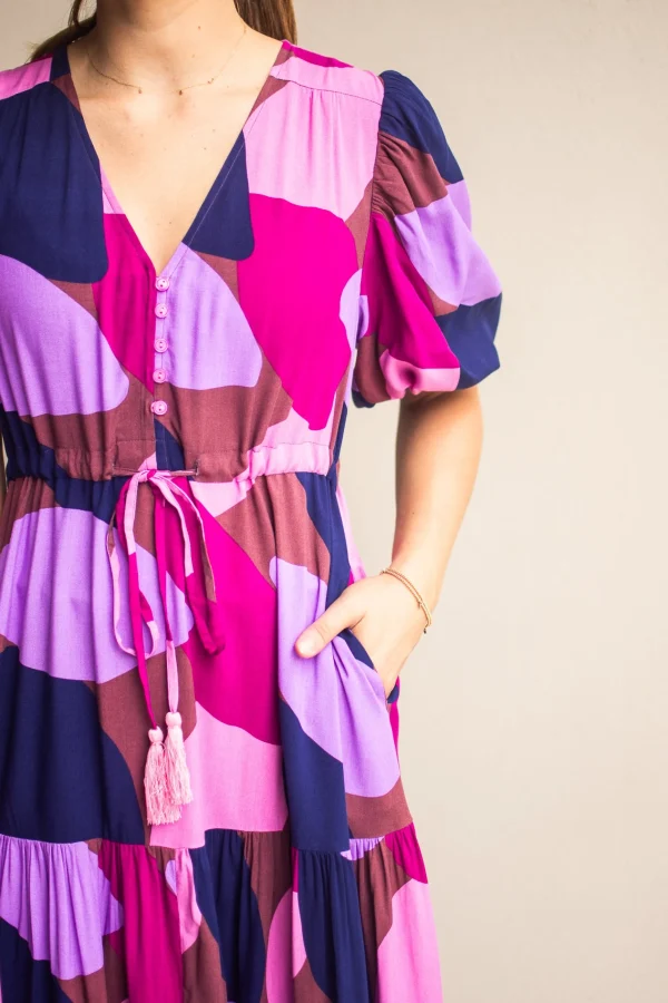 Dresses-FRIA SELMA MAXI DRESS AERA NAVY