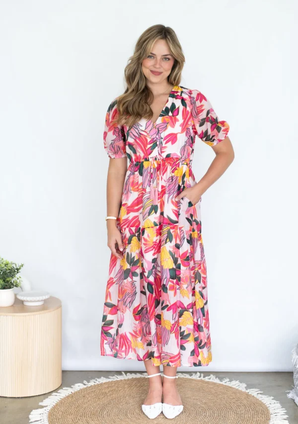 Dresses-FRIA SELMA MAXI DRESS CANDY FLORAL