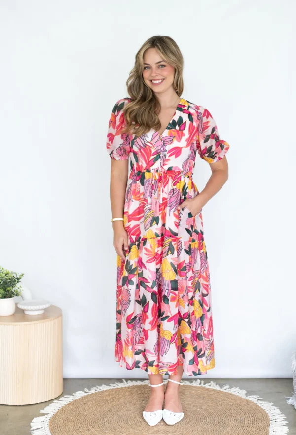 Dresses-FRIA SELMA MAXI DRESS CANDY FLORAL