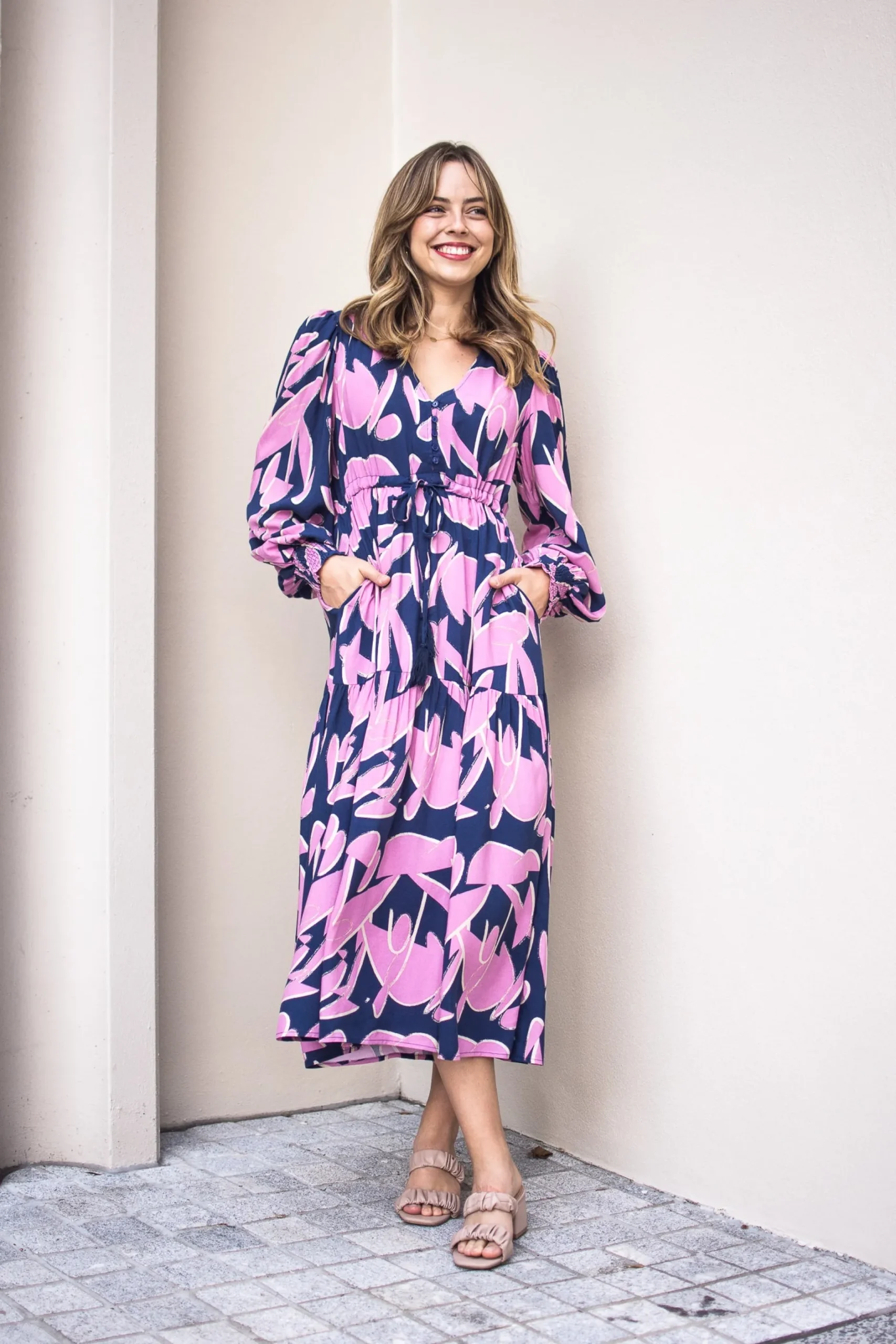 fria_selma_maxi_dress_car_0.webp Dresses-FRIA SELMA MAXI DRESS CARA NAVY