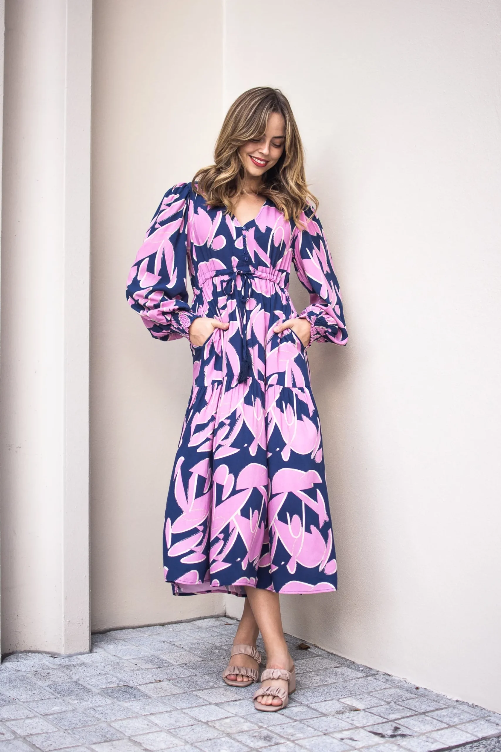 fria_selma_maxi_dress_car_1.webp Dresses-FRIA SELMA MAXI DRESS CARA NAVY