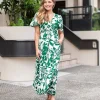 Dresses-FRIA SELMA MAXI DRESS FORREST FERN GREEN