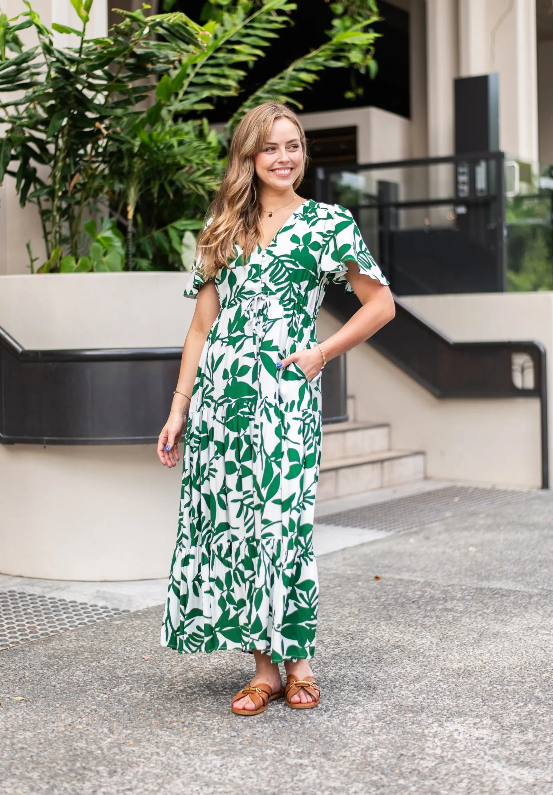 fria_selma_maxi_dress_for_2.webp Dresses-FRIA SELMA MAXI DRESS FORREST FERN GREEN