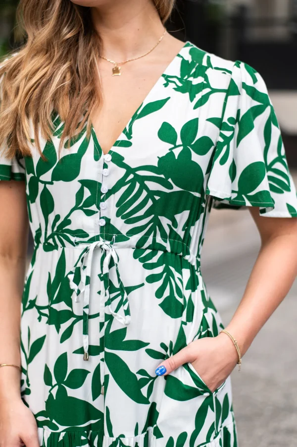 Dresses-FRIA SELMA MAXI DRESS FORREST FERN GREEN