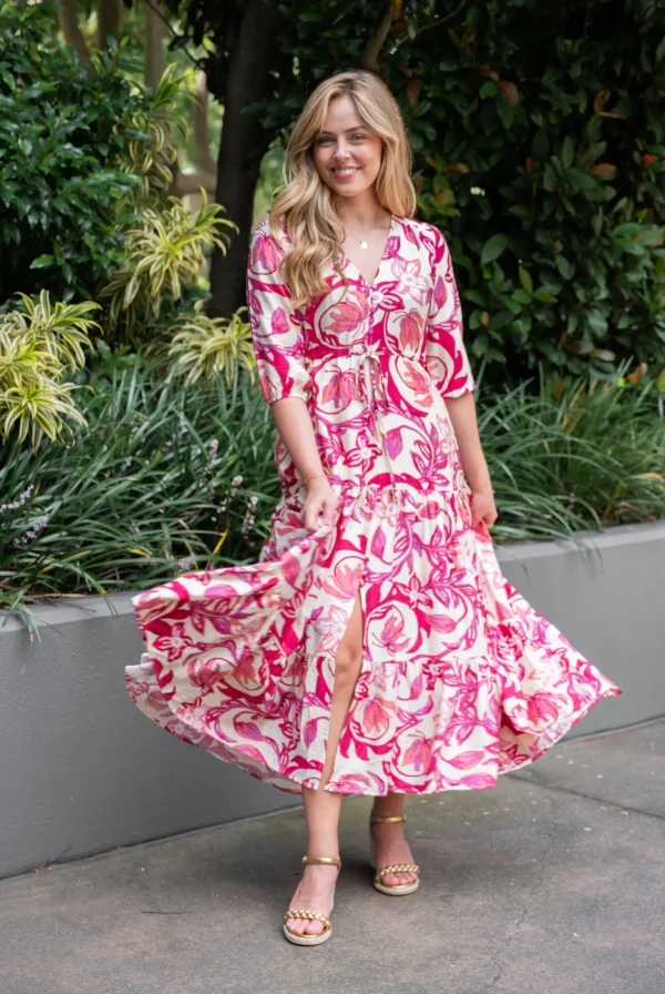 Dresses-FRIA SELMA MAXI DRESS PASSION FLORAL