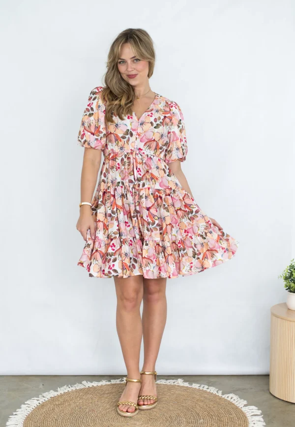 Dresses-FRIA SELMA MINI DRESS FRUITFUL BLOOMS