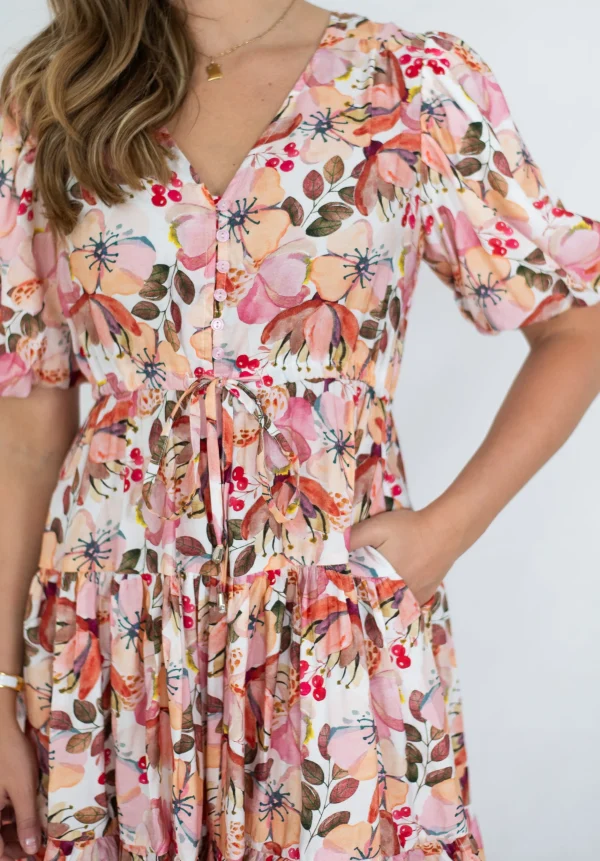 Dresses-FRIA SELMA MINI DRESS FRUITFUL BLOOMS