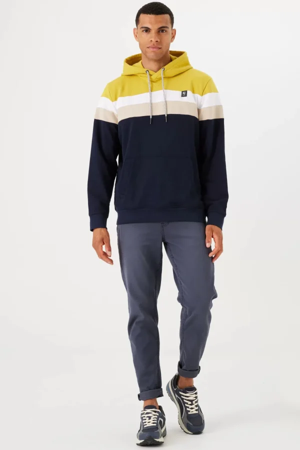 Sweaters & Knitwear-GARCIA BADGE LOGO HOODIE NAVY