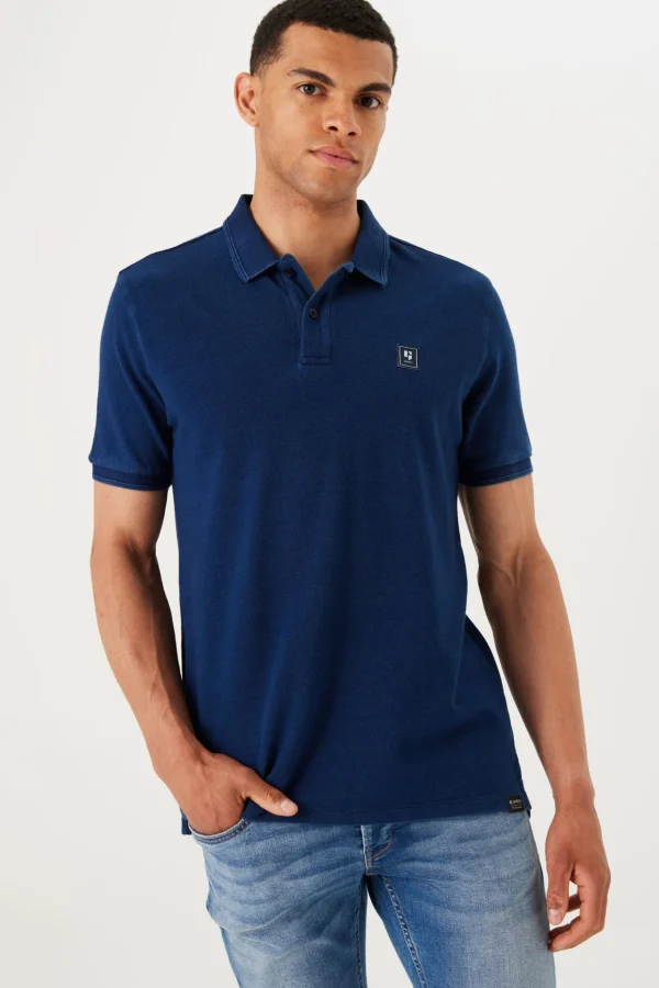 Tees & Tanks-GARCIA BADGE LOGO POLO NAVY