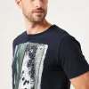 Tees & Tanks-GARCIA BLOCK T-SHIRT DARK BLUE