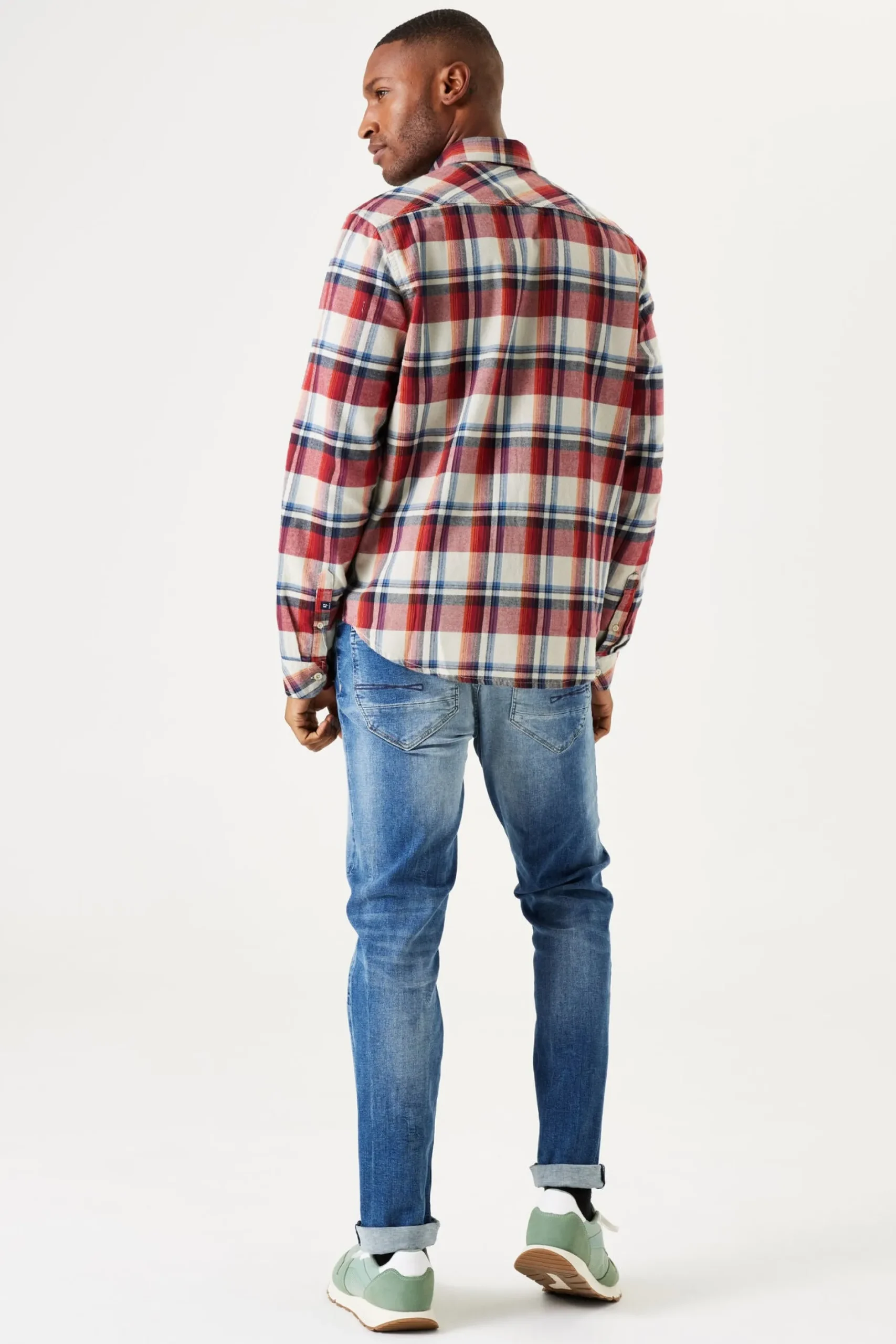 garcia_checked_flanel_shi_2.webp Shirts-GARCIA CHECKED FLANEL SHIRT RUBY PORT
