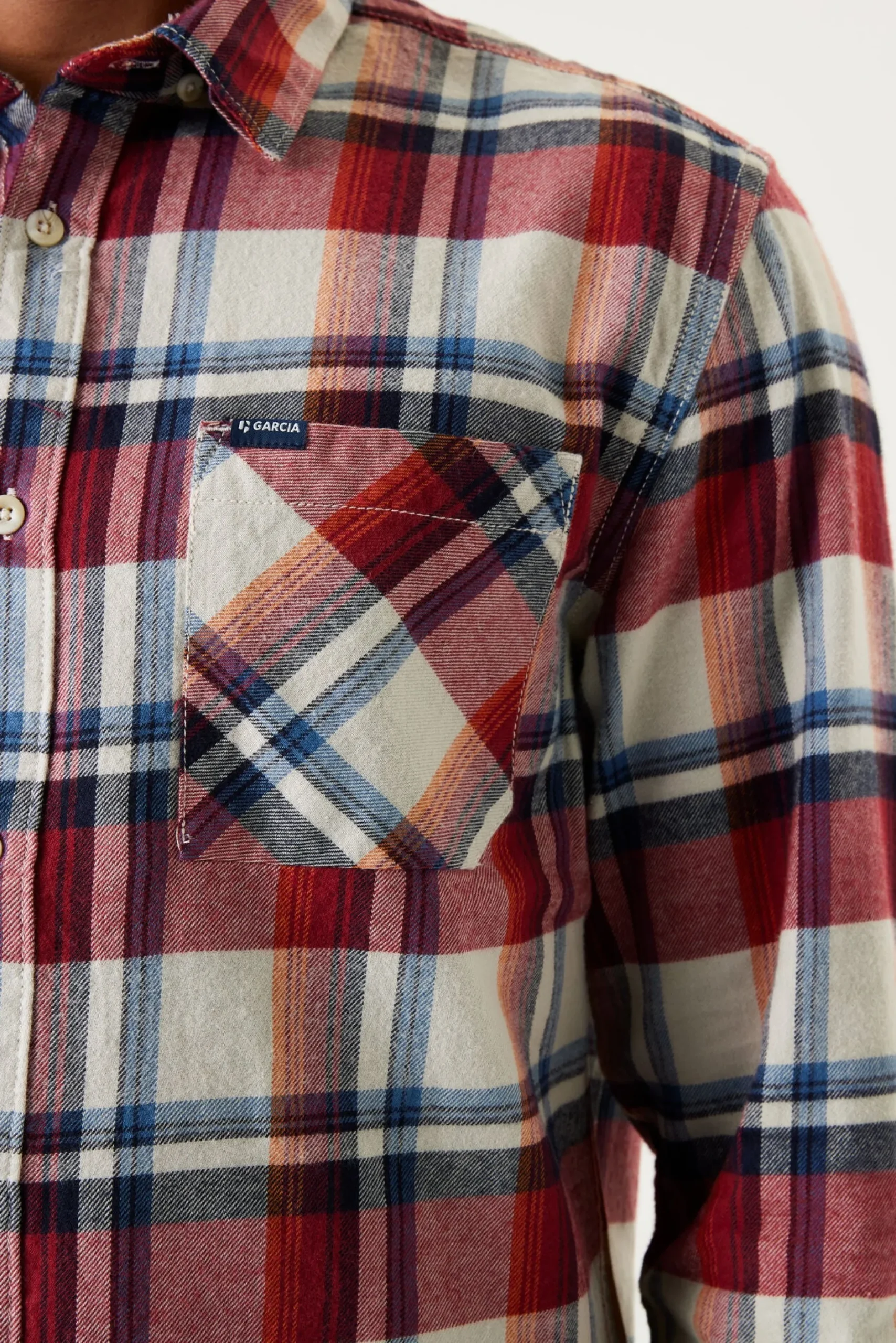 garcia_checked_flanel_shi_3.webp Shirts-GARCIA CHECKED FLANEL SHIRT RUBY PORT