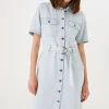 Dresses-GARCIA DENIM DRESS LIGHT BLUE