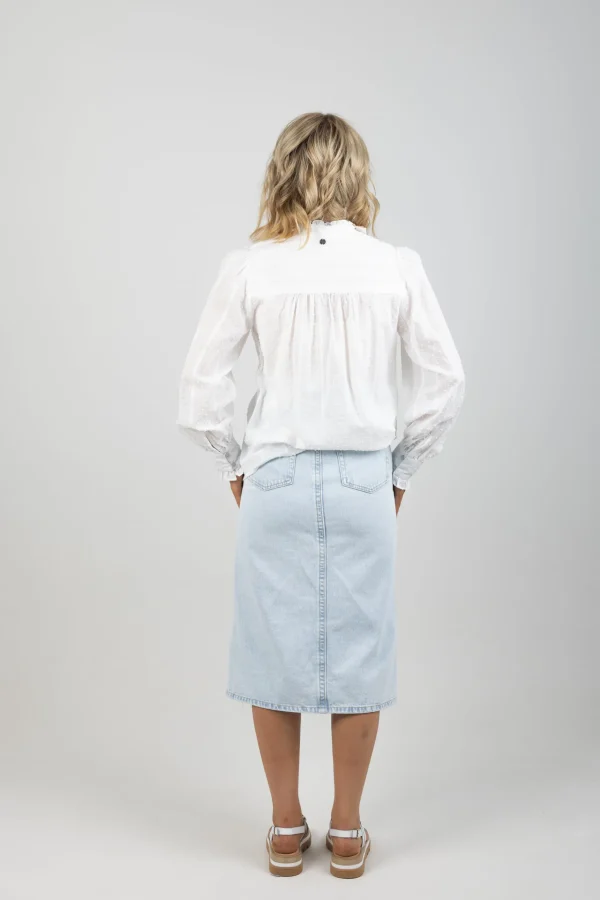 Shirts & Tops-GARCIA DOBBY BLOUSE OFF WHITE