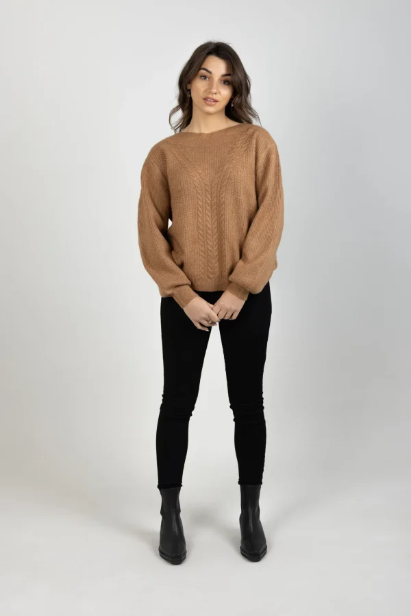 Sweaters & Knitwear-GARCIA ELENA KNIT TOFFEE