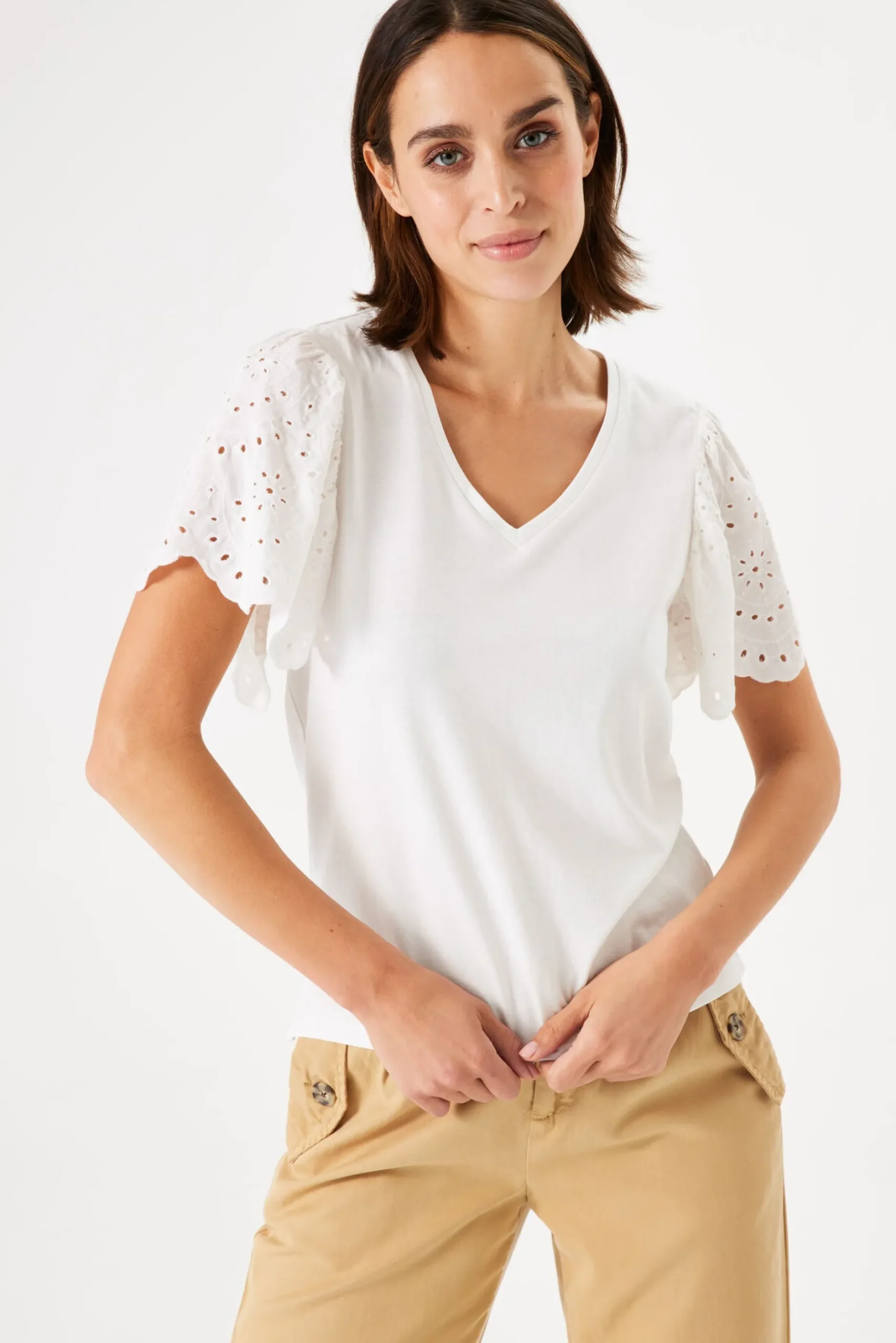 garcia_flutter_broderie_l_0-1.webp Tees & Tanks-GARCIA FLUTTER BRODERIE LACE TEE OFF WHITE