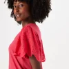 Tees & Tanks-GARCIA FLUTTER BRODERIE LACE TEE ROSE