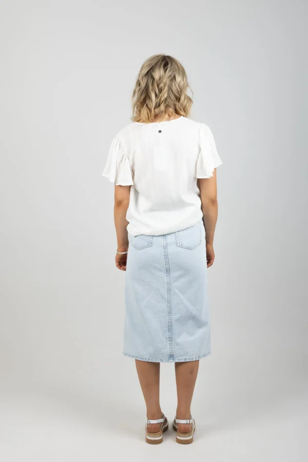 Shirts & Tops-GARCIA FRILL BLOUSE WHITE