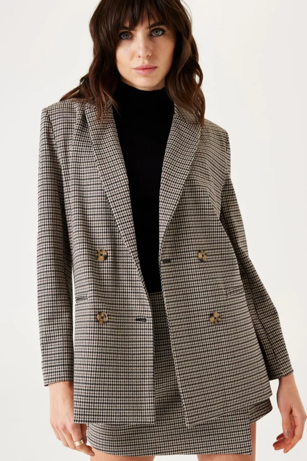 Coats & Jackets-GARCIA HOUNDS-TOOTH BLAZER BLACK