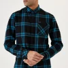 Shirts-GARCIA JUAN FLANNEL SHIRT BLACK