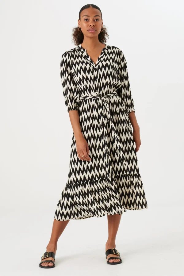 Dresses-GARCIA ZIG ZAG DRESS BLACK