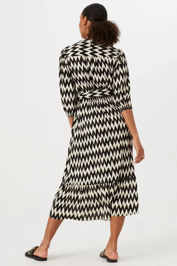 Dresses-GARCIA ZIG ZAG DRESS BLACK