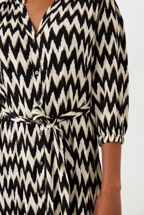 Dresses-GARCIA ZIG ZAG DRESS BLACK